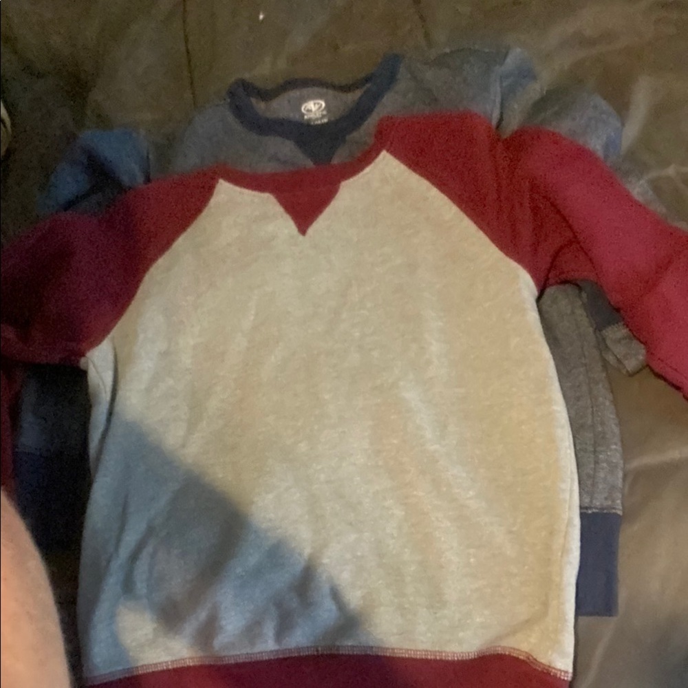 Men's Gray and Red Sweater